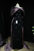 Bow tail Evening Dress – Purple