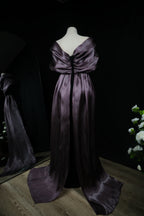 Bow tail Evening Dress – Purple
