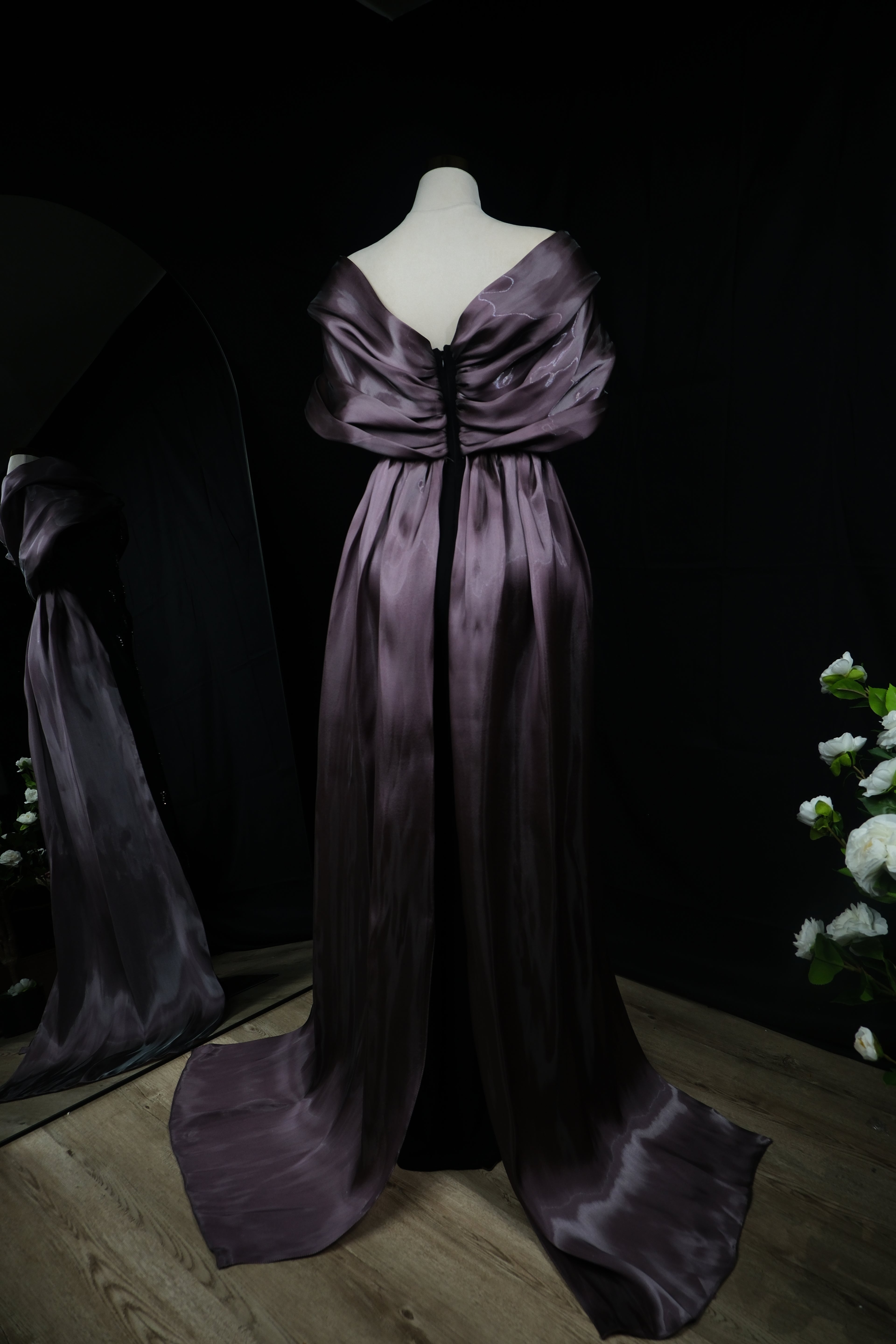 Bow tail Evening Dress – Purple